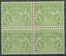 Bayern Dienstmarken 1916/17 Bayerisches Staatswappen D 17 Y 4er-Block Postfrisch - Ungebraucht