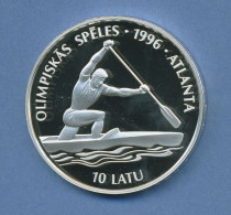 Lettland 10 Latu 1994, Silber, Olympia Sommerspiele'96 Atlanta, KM 24 PP (m4224) - Letonia