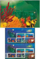 Hongkong 2002 Korallen Bl.101 + Bl.60 Kanada Im Folder Postfrisch (X99439) - Hojas Bloque