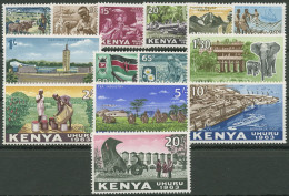 Kenia 1963 Landesmotive Hafen Universität Elefant Kaffee 1/14 Postfrisch - Kenia (1963-...)