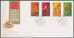 Hongkong 2001 Chinesisches Neujahr Jahr Der Schlange 968/71 FDC (X99405) - FDC