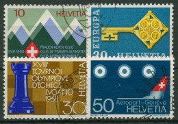 Schweiz 1968 Ereignisse Alpen-Club Schacholympiade Flughafen 870/73 Gestempelt - Gebruikt