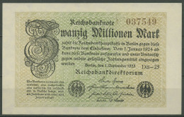 Dt. Reich 20 Mio Mark 1923, WZ Ringe, Ro 107 A Fast Kassenfrisch (K860) - 20 Mio. Mark