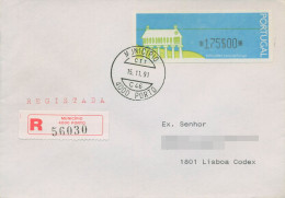 Portugal ATM 1991 Kornspeicher Einzelwert Einschreiben, ATM 3 FDC (X80371) - Timbres De Distributeurs [ATM]