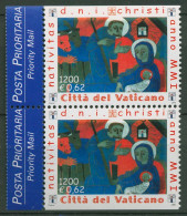Vatikan 2001 Weihnachten Emaillekacheln 1391 Do/Du Zusammendruckpaar Postfrisch - Unused Stamps