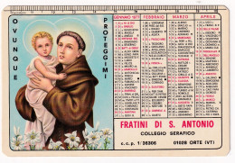 Calendarietto - Fratini Di S.antonio - Collegio Serafico - Orte - Viterbo - Anno 1977 - Tamaño Pequeño : 1971-80