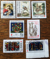 Croix Rouge France : 7 Timbres Oblitérés Sur Les Arts (7 Unités, 3 Paires, 1 Triplette)  2 Photos - Rotes Kreuz