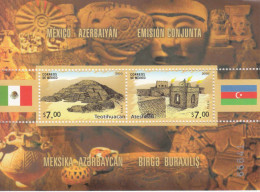 2010 Mexico Archaeological Sites JOINT ISSUE Azerbaijan Flags  Miniature Sheet Of 2 MNH - Messico