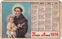 Calendarietto - Le Orfanelle Antoniane Del Padre A.m. Di Francia - Anno 1974 - Tamaño Pequeño : 1971-80