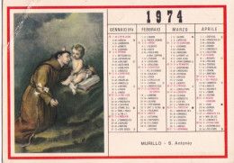 Calendarietto - Murillo - S.antonio - Anno 1974 - Kleinformat : 1971-80