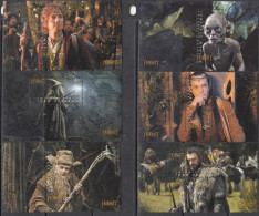 2012 New Zealand The Hobbit Movies Film Tolkien Complete Set Of 6 Sheets MNH - Nuovi