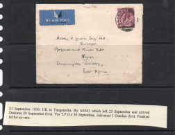 G B - 1936 - UK TO TANGANYIKA  AS 381  WITH BACKSTAMPS - Cartas & Documentos