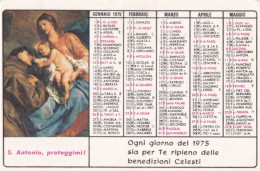 Calendarietto - Opera Francesca Della Carità Convento S. Croce - Bologna - Anno 1974 - Formato Piccolo : 1971-80