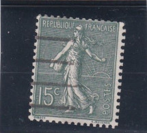 FRANCE - 1903- TYPE SEMEUSE LIGNEE - N° 130f - 15 C VERT-GRIS - TYPE 4 - SIGNE - OBLITERE - 1903-60 Semeuse Lignée