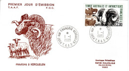 TAAF  FDC, Sheep     /    TERRES AUSTRALES ET ANTARTIQUES FRANCAISES   Lettre Des Première Jour,  Mouton   1989 - Gibier