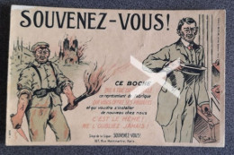 SOUVENEZ VOUS CE BOCHE OLD COLOUR POSTCARD FRENCH FRANCE WW1 INTEREST FRANCE FRENCH - War 1914-18