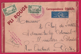 DAKAR SENEGAL PAR AVION 1940 PLI ROUGE CORRSPONDANCE OFFICIELLE POUR PARIS LETTRE - Cartas & Documentos