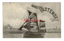 Souvenir D'Ostende Oostende Vissersboot Multivues - Bateau De Peche 1906 - Oostende