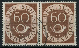 BRD BUND DS POSTHORN Nr 135 Gestempelt WAAGR PAAR X69B81A - Used Stamps