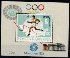 ROMANIA 1972 SUMMER OLYMPICS GAMES MUNCHEN MI No BLOCK 93 MNH VF!! - Hojas Bloque