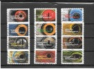 FRANCE 2015." LES ANIMAUX NOUS REGARDENT "..SERIE COMPLETE  DE 12 TIMBRES AUTOADHESIFS OBLITERES - Used Stamps