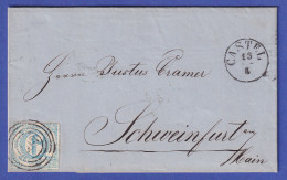 Thurn Und Taxis 6 Kr Mi.-Nr. 43 I A Mit Nummern-O 103 CASTEL Auf Brief  - Briefe U. Dokumente