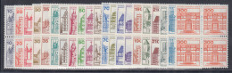 Berlin 1977-82 Dauerserie Burgen & Schlösser 4er-Block-Satz 21 Werte Kpl. ** - Unused Stamps