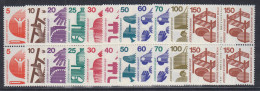 Berlin 1971-73  Dauerserie Unfallverhütung 4er-Block-Satz 11 Werte Kpl. ** - Nuevos