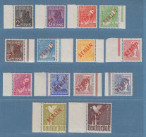 Berlin 1949 Rotaufdruck 14 Werte Mi.-Nr. 21-34 Satz Kpl. Seitenrandstücke ** Gpr - Unused Stamps