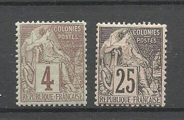 FRANCE Colonies 1881/1886 Michel 47 & 53 MNH Allegorie - Autres & Non Classés