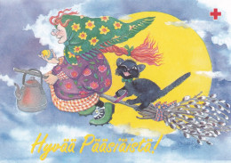 Postal Stationery - Bird - Chick - Easter Witch - Cat - Red Cross 1999 - Suomi Finland - Postage Paid - Interi Postali