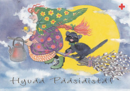Postal Stationery - Bird - Chick - Easter Witch - Cat - Red Cross 1998 - Suomi Finland - Postage Paid - Enteros Postales
