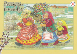 Postal Stationery - Flowers - Easter Witches - Trullis - Willows - Cat - Red Cross - Suomi Finland - Postage Paid - Interi Postali