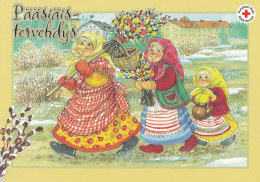 Postal Stationery - Flowers - Easter Witches - Trullis - Willows - Cat - Red Cross - Suomi Finland - Postage Paid - Ganzsachen