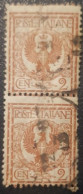 Italy 2C Used Pair Classic Stamp Eagle - Afgestempeld