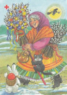 Postal Stationery - Willows - Easter Witch With Cat - Red Cross 1999 - Suomi Finland - Postage Paid - Postal Stationery