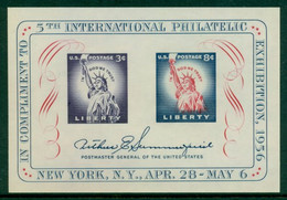 USA 1956 Mi BL 10** 5th International Philatelic Exhibition, New York [LA545] - Expositions Philatéliques