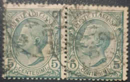 Italy King Victor 5C Used Pair Stamps - Gebraucht