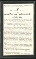 Sterbebild Anna-Theresia Allemeersch, 1838 - 1915  - Dokumente