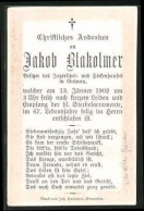 Sterbebild Jakob Blakolmer, Gestorben 1902 In Grünau  - Dokumente