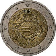 France, 2 Euro, 10 Jahre Euro, 2012, Paris, TTB, Bimétallique, KM:1846 - Frankreich