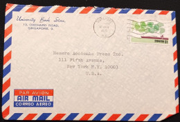 DM)1975, SINGAPORE, LETTER SENT TO U.S.A, AIR MAIL, WITH STAMP IX BIENNIAL CONFERENCE OF THE INTERNATIONAL PORTS ASSOCIA - Singapour (1959-...)