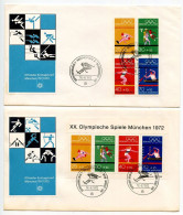 Germany, West 1972 2 FDCs Scott B490 S/S & B490a-B490d 20th Olympic Games In Munich - 1971-1980