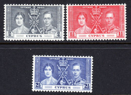 CYPRUS - 1937 CORONATION SET (3V) FINE MNH ** SG 148-150 - Cyprus (...-1960)