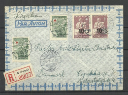 FINLAND FINNLAND Suomi 1947 O ORIVESI Registered Air Mail Cover To Denmark - Covers & Documents