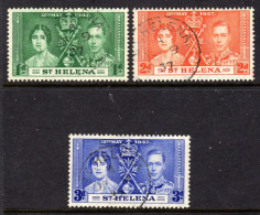 ST HELENA - 1937 CORONATION SET (3V) FINE USED SG 128-130 - St. Helena