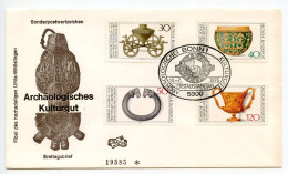 Germany, West 1976 FDC Scott 1218-1221 Archaeological Treasures - Bronze Chariot, Celtic Gold & Silver, Roman Cup - 1971-1980