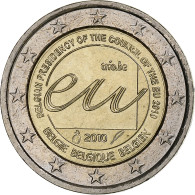 Belgique, Albert II, 2 Euro, EU Council Presidency, 2010, SUP, Bimétallique - Bélgica