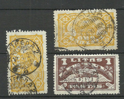 LITAUEN Lithuania 1924 - 3 Stamps From Set Michel 220 - 223 O Nice Cancels Klaipeda Šeduva - Litauen