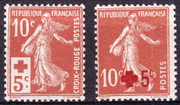 FRANCE - 1914 - Semeuses Croix-Rouge Yv.146/7 Neuf** TB (c.107,50€) - Neufs